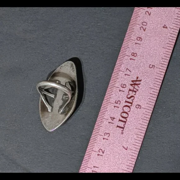 WOW Sz 7 NAVAJO Large Native American Azurite Malachite Sterling Silver Ring - Picture 2 of 5